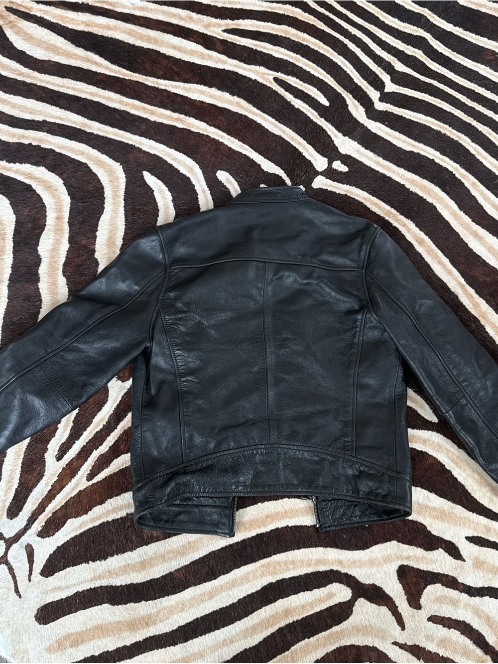 Lucky Brand Black Leather Bomber Jacket - Picture 2 of 4